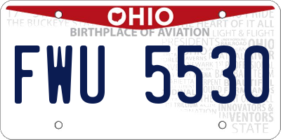 OH license plate FWU5530