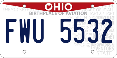 OH license plate FWU5532