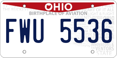 OH license plate FWU5536