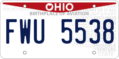 OH license plate FWU5538