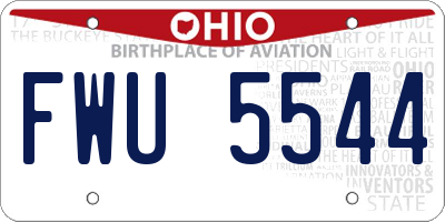 OH license plate FWU5544