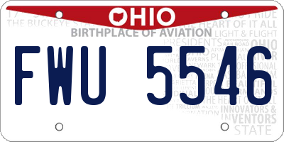 OH license plate FWU5546