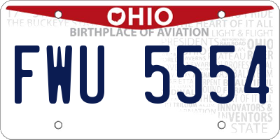 OH license plate FWU5554