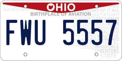 OH license plate FWU5557