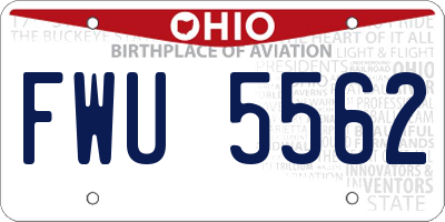 OH license plate FWU5562