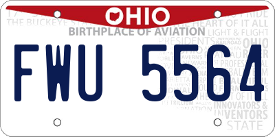 OH license plate FWU5564