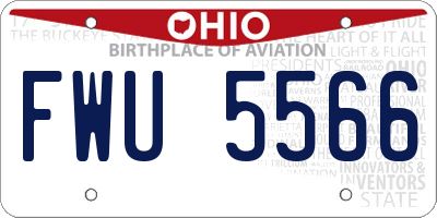 OH license plate FWU5566