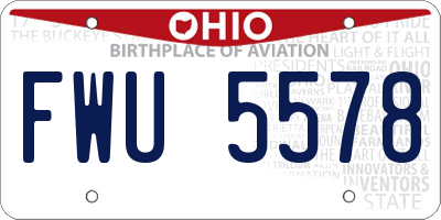 OH license plate FWU5578