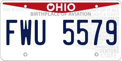 OH license plate FWU5579
