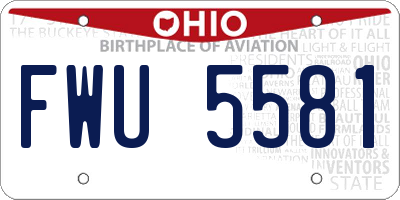 OH license plate FWU5581
