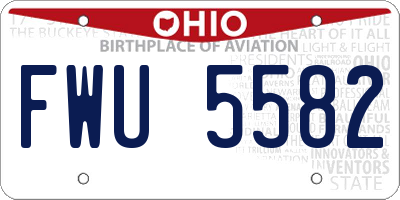 OH license plate FWU5582