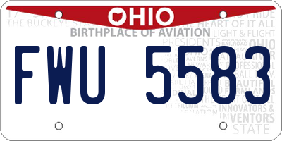 OH license plate FWU5583