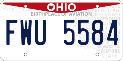 OH license plate FWU5584