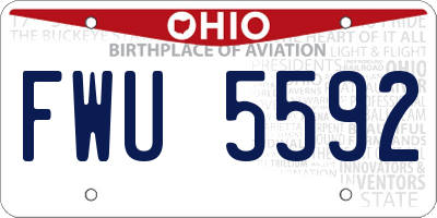 OH license plate FWU5592