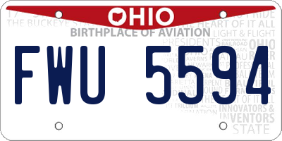 OH license plate FWU5594