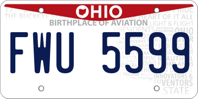 OH license plate FWU5599