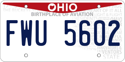 OH license plate FWU5602