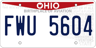OH license plate FWU5604