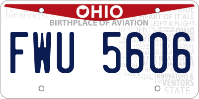 OH license plate FWU5606