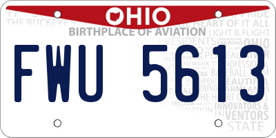 OH license plate FWU5613