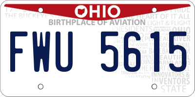 OH license plate FWU5615