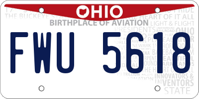 OH license plate FWU5618
