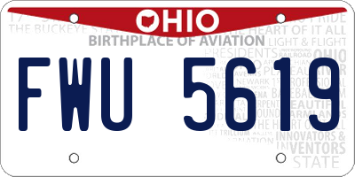 OH license plate FWU5619