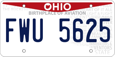 OH license plate FWU5625