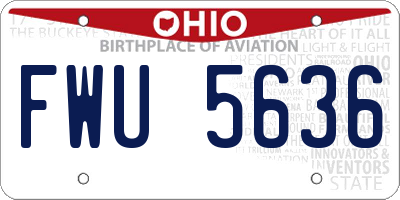 OH license plate FWU5636