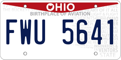 OH license plate FWU5641