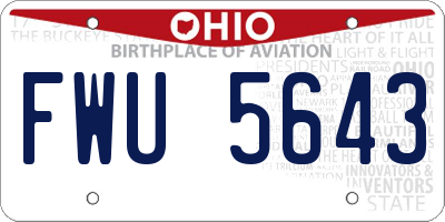 OH license plate FWU5643