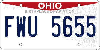 OH license plate FWU5655