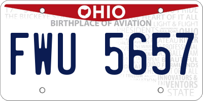 OH license plate FWU5657