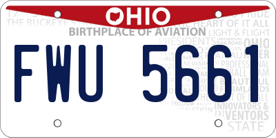 OH license plate FWU5661