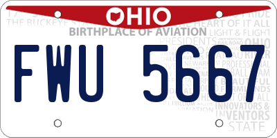 OH license plate FWU5667