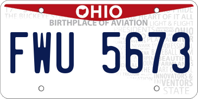 OH license plate FWU5673