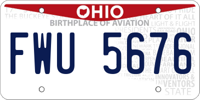 OH license plate FWU5676