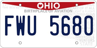 OH license plate FWU5680
