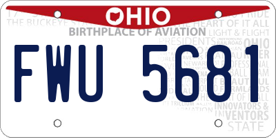 OH license plate FWU5681