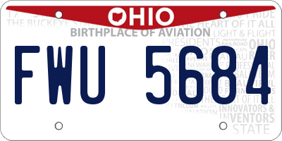 OH license plate FWU5684