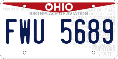 OH license plate FWU5689