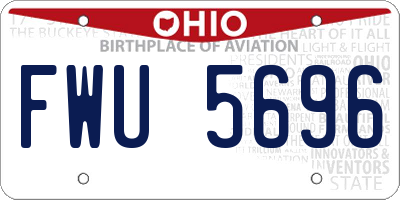 OH license plate FWU5696