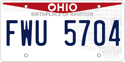 OH license plate FWU5704