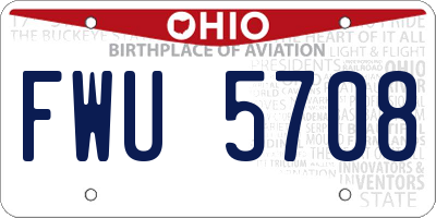 OH license plate FWU5708