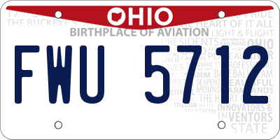 OH license plate FWU5712