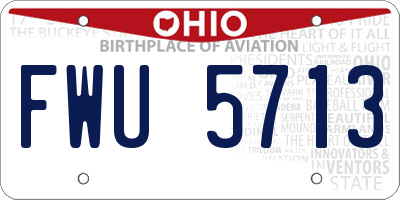 OH license plate FWU5713