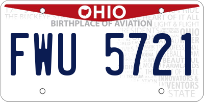 OH license plate FWU5721
