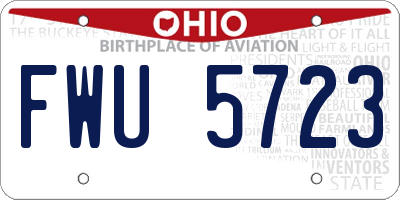 OH license plate FWU5723