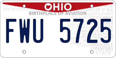 OH license plate FWU5725