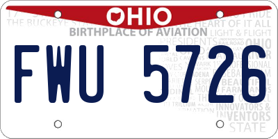 OH license plate FWU5726